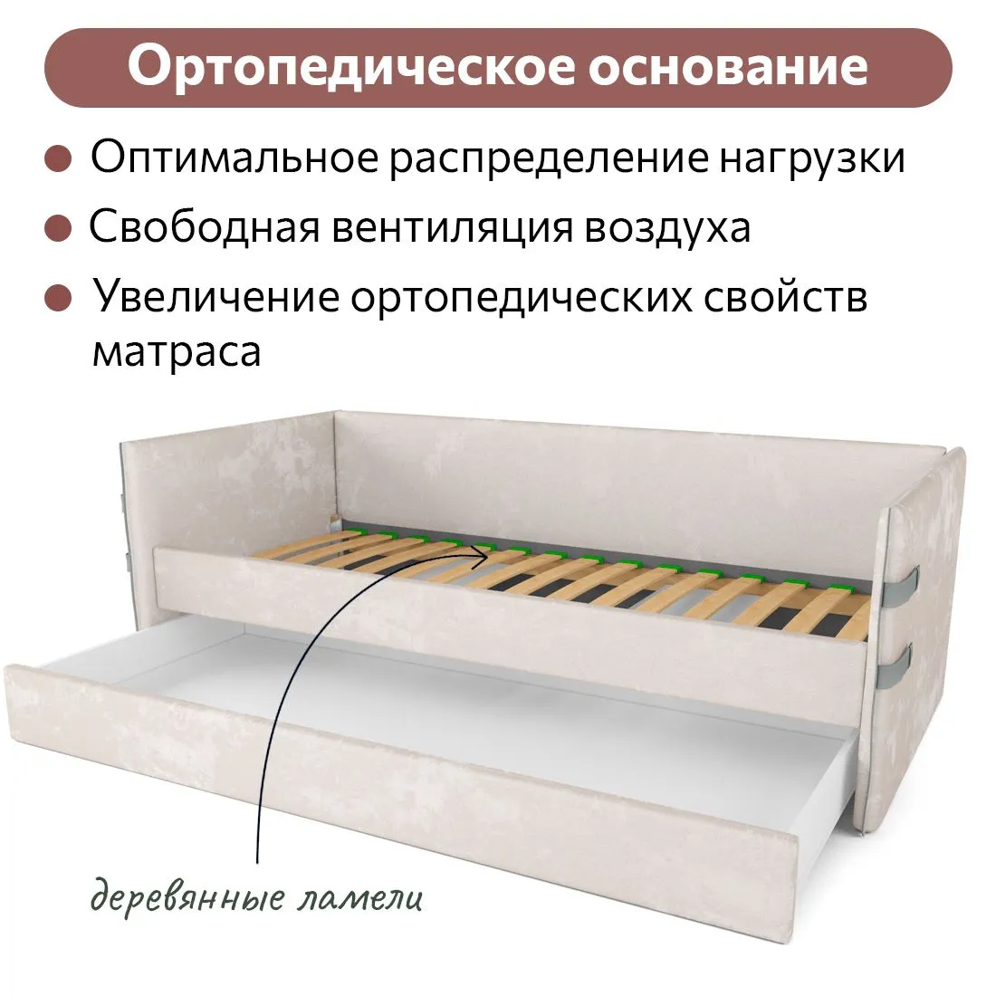 Мягкая кровать Тури Латте — изображение 3